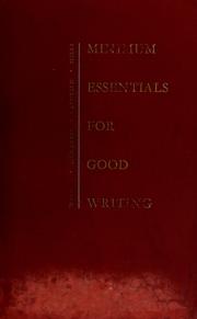 Cover of: Minimun essentials for good writing