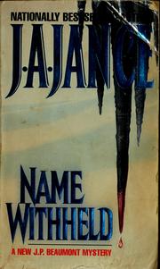 Cover of: Name withheld: a J.P. Beaumont mystery