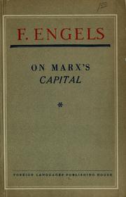 Cover of: On Marx's Capital by Friedrich Engels