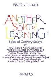 Cover of: Another Sort of Learning by James V. Schall
