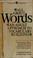Cover of: All about words