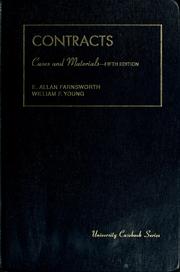 Cover of: Cases and materials on contracts by E. Allan Farnsworth