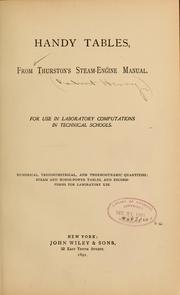 Cover of: Handy tables, from Thurston's steam-engine manual ...