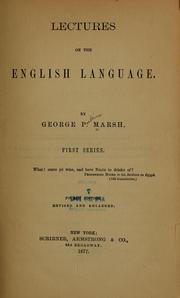 Cover of: Lectures on the English language