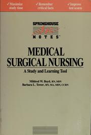 Cover of: Medical-surgical nursing by Mildred W. Boyd
