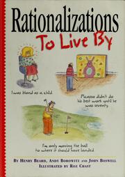 Cover of: Rationalizations to live by