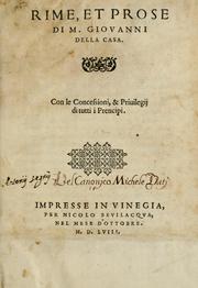 Cover of: Rime et prose di M. Giovanni della Casa ...