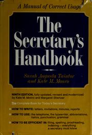 Cover of: The secretary's handbook by Sarah Augusta Taintor