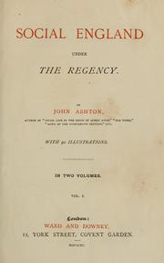Cover of: Social England under the regency