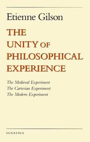 Cover of: The Unity of Philosophical Experience