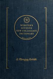 Cover of: Webster's seventh new collegiate dictionary.