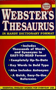Cover of: Webster's Thesaurus (In Handy Dictionary Format)