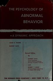 Cover of: Studies in behavior pathology: the experimental approach to the psychology of the abnormal.