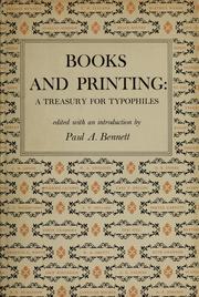 Cover of: Books and printing: a treasury for typophiles