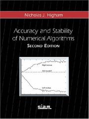Cover of: Accuracy and stability of numerical algorithms
