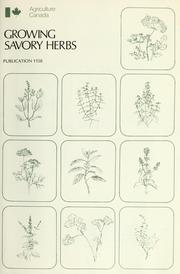 Cover of: Growing savory herbs by E. W. Chipman