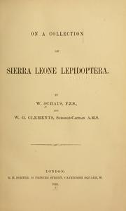 Cover of: On a collection of Sierra Leone lepidoptera