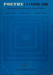 Cover of: Poetry: a closer look: programed instruction with selected poems