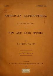Cover of: American lepidoptera: illustrations of new and rare species ... pt. I.