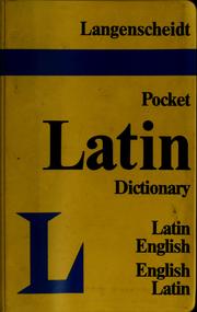 Cover of: Langenscheidt's pocket Latin dictionary