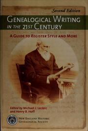 Cover of: Genealogical writing in the 21st century