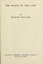 Cover of: Place of the Lion by Charles Williams, Williams, Charles, 1886-1945