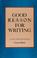 Cover of: Good reason for writing