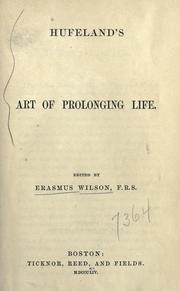 Cover of: Hufeland's art of prolonging life. by Christoph Wilhelm Hufeland