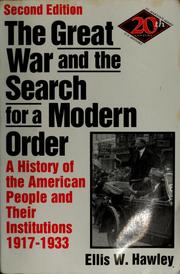 Cover of: The Great War and the search for a modern order