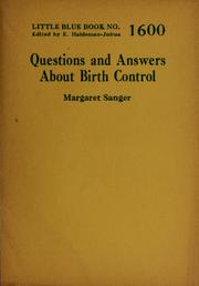 Cover of: Questions and answers about birth control