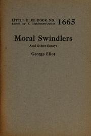 Cover of: Moral swindlers: and other essays