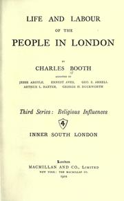 Cover of: Life and labour of the people in London by Charles Booth
