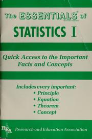 Cover of: The Essentials of statistics I