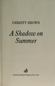 Cover of: A shadow on summer