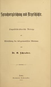 Cover of: Sprachvergleichung und urgeschichte: Linguitisch-historische beiträge zur erforschung des indogermanischen altertums