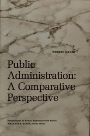 Cover of: Public administration, a comparative perspective.