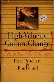 Cover of: High-velocity culture change: a handbook for managers