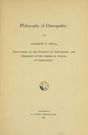 Cover of: Philosophy of osteopathy