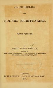 Cover of: On miracles and modern spiritualism: three essays