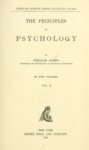 Cover of: The principles of psychology by William James