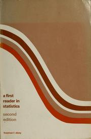 Cover of: A first reader in statistics by Freeman F. Elzey