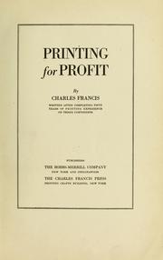 Cover of: Printing for profit
