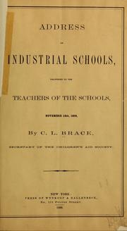 Cover of: Address on industrial schools