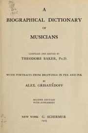 Cover of: A biographical dictionary of musicians