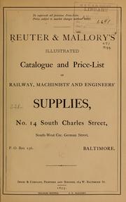 Cover of: Reuter & Mallory's Illustrated catalogue and price-list of railway, machinists' and engineers' supplies...