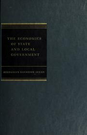 Cover of: The economics of state and local government