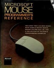 Cover of: Microsoft Mouse programmer's reference.