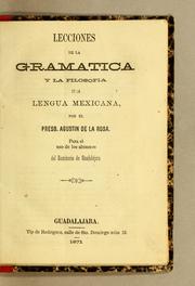 Cover of: Lecciones de la gramatica y la filosofia de la lengua mexicana