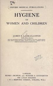 Cover of: Hygiene of women and children