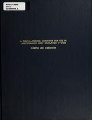Cover of: A digital-analog computer control for use in an aerodynamic heat simulation system